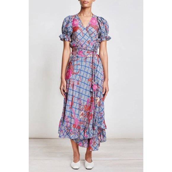 EUC 💗 APIECE APART 100% Silk Chabrol Wrap Top + Feliz Wrap Skirt Set - Picture 1 of 10